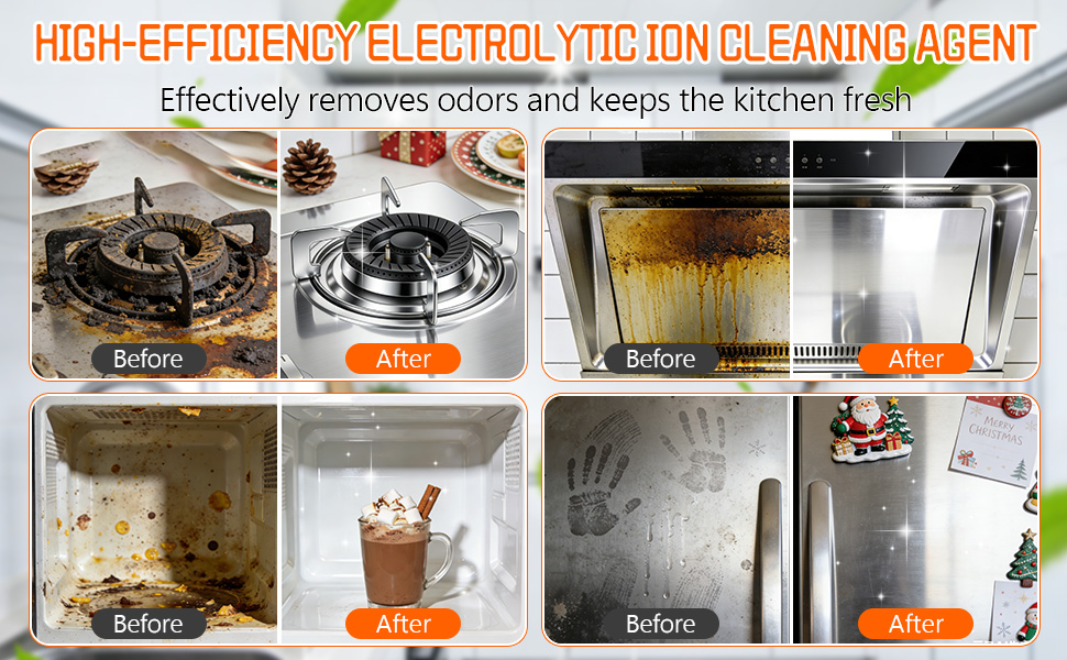 Kitchen-Specific Electrolytic Ion Cleaner Easily Tackles Stubborn Grease Stains
