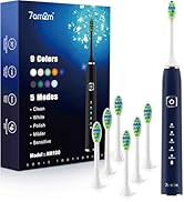 7AM2M Ultrasonic Electric Toothbrush with 6 Brush Heads for Adults&Kids, Type C Charging, One Cha...