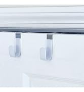 Evelots Over The Door Hooks for Standard Doors, 2 Pack Heavy Duty White Rubber Coated Metal Door ...