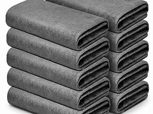 10 pack 12x12 inch grey thick microfiber cleaning cloths