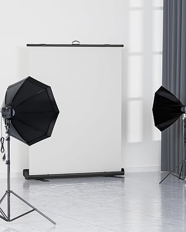 White background