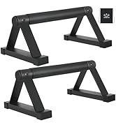 Airogym Push Up Bars Heavy-Duty Metal Parallettes Workout Stands With Ergonomic Cushioned Foam Gr...