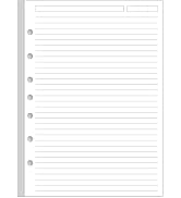 7-Hole Lined Paper Refills for Mini Binder - 100 Sheets/200 Pages Loose Leaf Line Paper, 100gsm R...