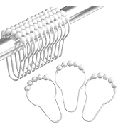 Amazer Shower Curtain Hooks, Decorative Shower Curtain Hooks Rust-Resistant Stainless Steel Showe...