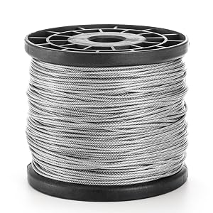 Yarlung 1/16Inch x 500Feet Wire Rope Cable, Stainless Steel Braided Wire Stranded Rope