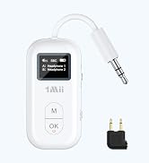 1Mii SafeFly Pro Airplane Bluetooth Adapter for AirPods Wireless Headphones | 3.5mm AUX Bluetooth...