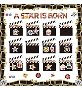 BeYumi Birthday Bulletin Board Decorations - 75Pcs Movie Birthday Bulletin Board Set A Star Is Bo...