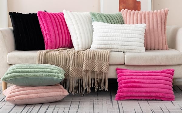 Faux fur plush pillow covers