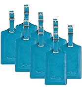 8 Pack Leather Luggage Travel Bag Tags by Travelambo