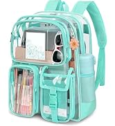 Attmu Clear Backpack for School, Heavy Duty PVC Transparent Bookbag with Reinforced Straps Stitch...