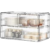 ZHIAI Stripes Makeup Organizer for Vanity - Organize Your Beauty Essentials with Make Up Organize...
