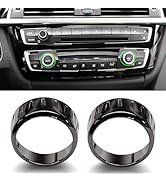 Jaronx Compatible with BMW Climate AC Knob Ring Covers for 1'F20 F21, 2'F22 F23, 3'F30 F31, 4'F32...