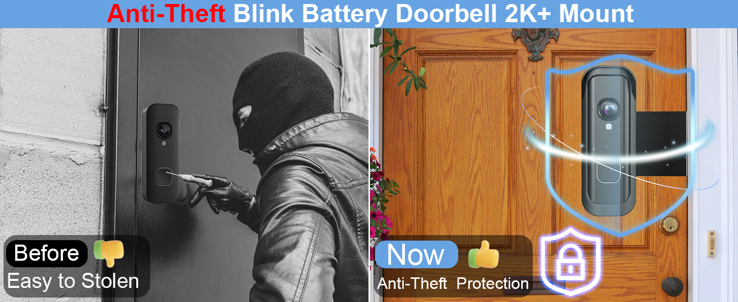 blink battery doorbell 2k+ mount blink doorbell camera mount anti theft doorbell mount no-drill