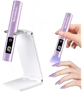 Asimebesty UV Light for Gel Nails, Mini UV Nail Lamp Hand held with Stand, Portable Small Nail Dr...