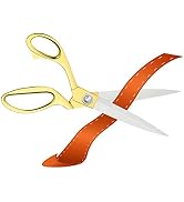 Ribbon Cutting Scissors Gold Scissors Stainless Steel 10.5" Big Scissors for Ribbon Cutting Cerem...