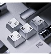 Womier Aluminum Custom Keycaps,Silver CMC Cherry Profile Custom Keycaps | 4 Keys W/A/S/D Keys 1U ...