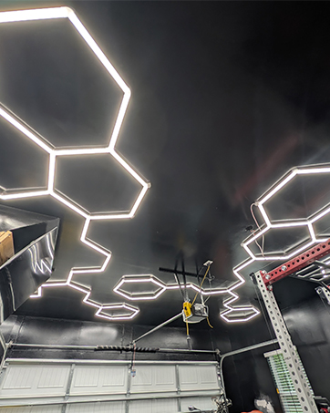 garage ceiling hexagon lights