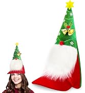DANCELF Christmas Elf Hat,Gnome Hat,Strange Dr.Seuss Hats,Duck Tongue Caps Holiday Cap for Xmas F...