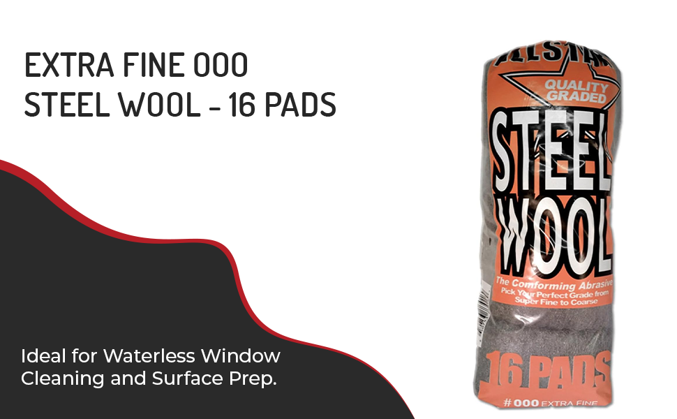 Hi-Tech 73016 Extra Fine 000 Steel Wool - 16 Pads