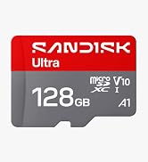 SANDISK 128GB Ultra microSD UHS-I Card - Up to 195MB/s Read Speed, Full HD Video, V10, U1, C10, A...