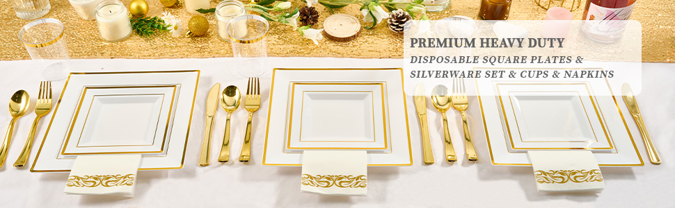Gold Square Plates