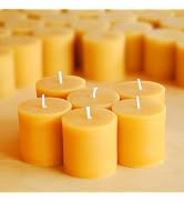 2 x 2 inch Natural Beeswax Pillar Candles Set of 6, Smokeless Dripless Pure Beeswax Candle with N...