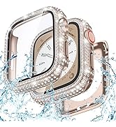 Goton 2 in 1 Waterproof Bling Case for Apple Watch 40mm Screen Protector SE (2nd Gen) Series 6 5 ...