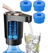 CozyCharm Water Jug Pump, Dual Powerful Motors, 3 Reusable Food Grade Silicone Caps, Leak-Proof L...