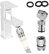 Hibbent Faucet Adapter Kit, Swivel Adapter to Connect Garden Hose - Multi-Thread Solid Brass Quic...