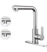 Kitchen Faucets, Kitchen Faucet with Pull Down Sprayer and Deck Plate, Commercial Utility Kitchen...