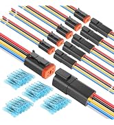 Nilight 16 AWG 4 pin DT Connectors, 6 pairs Waterproof Automotive Electrical Connector Plug and P...