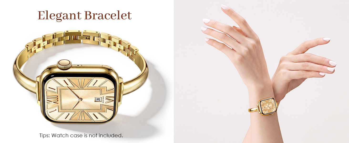 Slim gold bracelet apple watch band for women