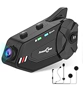 FreedConn Motorcycle Helmet Headset with Camera R1plus Helmet Intercom 1080P WiFi Motorcycle Comm...