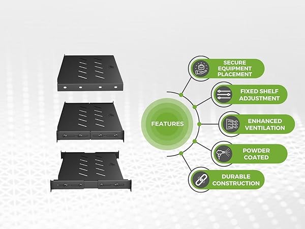 NavePoint 1U Vented 4-Post Shelf