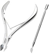 Professional Cuticle Trimmer with Cuticle Pusher Nail Cuticle Nipper Silver Stainless Steel Sharp...