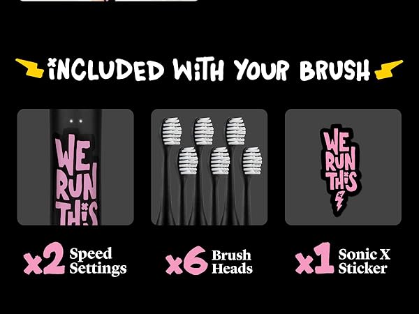 Made by Dentists Sonic X Electric Toothbrush + Replacment Heads- We Run This