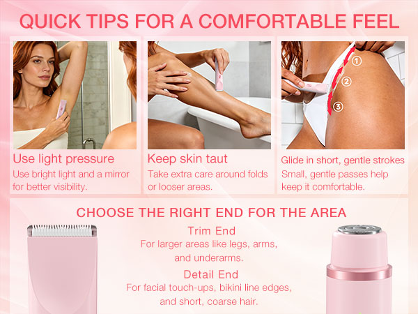 Bikini Trimmer for Women Dual Heads,Gentle Electric Razor Bikini Line,Underarms,Legs,Facial USB-C