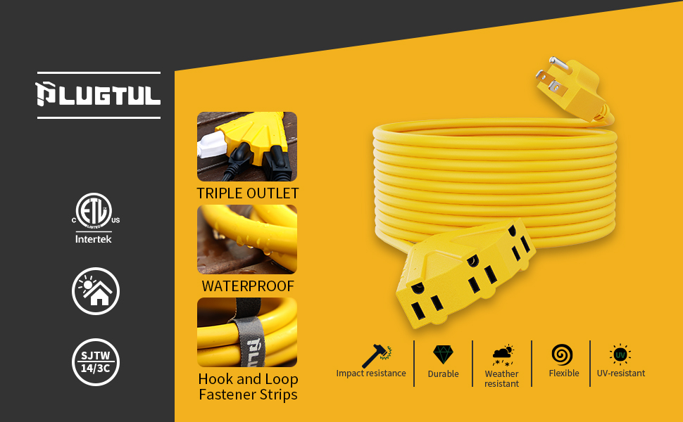 outdoor extension cord with multiple outlets waterproof 15a extension cord
