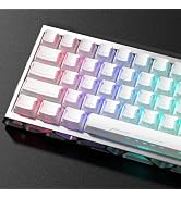 Womier Double Shot PBT Keycaps Set, Side Print Shine Through Cherry Profile | Custom Keycaps 60 6...