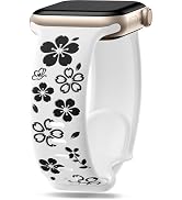 Wepro Floral Engraved Band Compatible for Apple Watch Bands for Women 40mm 41mm 38mm 42mm 44mm 45...