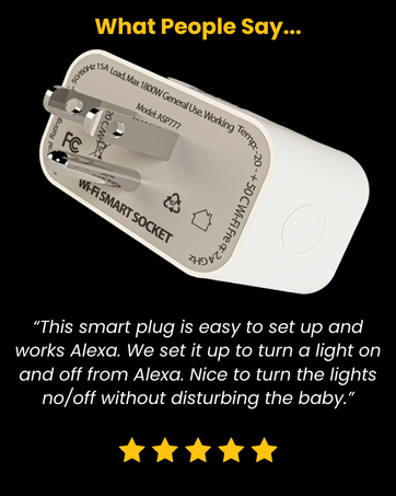 Adarii Smart Plug Energy Monitoring Compact Design 15A/1800W Easy Setup Works w/ Alexa Google Home