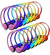CN-Outlet Kids Headphones 16 Pack Bulk Multi Color for School Classroom Students Children Toddler...