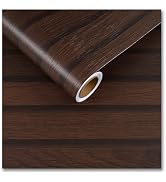 CRE8TIVE Dark Brown Wood Slat Wallpaper Wood Contact Paper Peel and Stick Rustic Wood Panel Wallp...