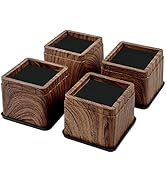 BTSD-home 3 Inch Wood Bed Risers Furniture Risers Bed Frame Lifters in Heights of 3 or 6 Inch Hea...