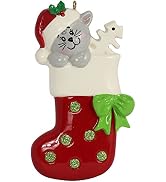 2022 Personalized Ornament - Kitty Stocking Christmas Tree Ornament - Cat Ornament - Kitten's Fir...
