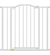 FDW 36” Tall Adjustable Arched Pet Gate, Extra Wide Walk-Through Metal Safety Gate for Stairs & D...