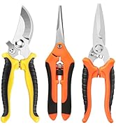 3 Pack Garden Pruning Shears, Stainless Steel Garden Shears, Gardening Scissors Hand Pruner Pruni...