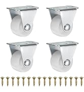 PATIKIL 1.25 Inch Fixed Caster Wheels, Plastic No Bearing Small Non-Swivel Casters Wheels for Fur...