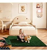 Ehayx Dark Green Rugs for Bedroom, 4x6 Soft Fluffy Small Area Rug for Living Room, Shag Bedside C...