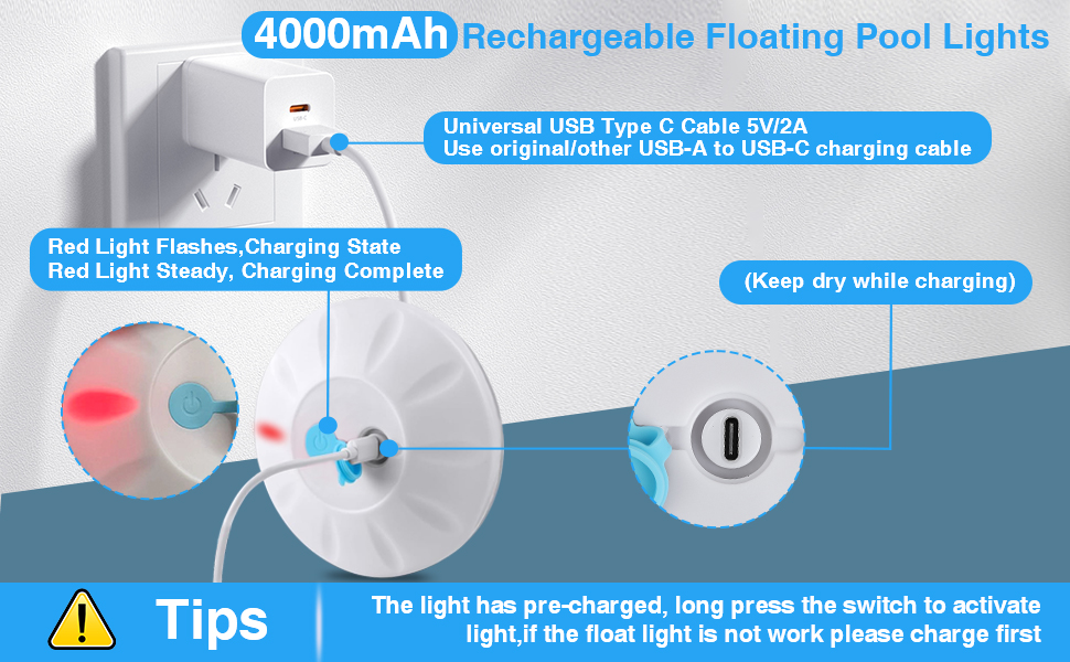 Rechargeable Floating Pool Lights